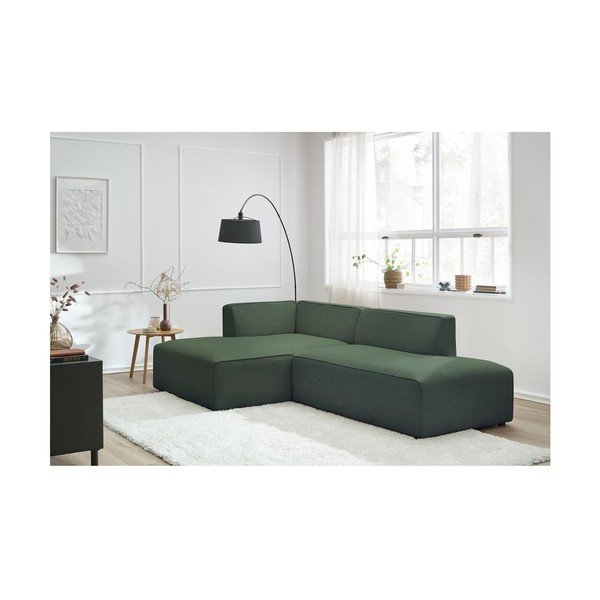 Colțar modular verde (cu colț pe partea stângă/în formă de ”L”) Megeve – Bobochic Paris-image-1