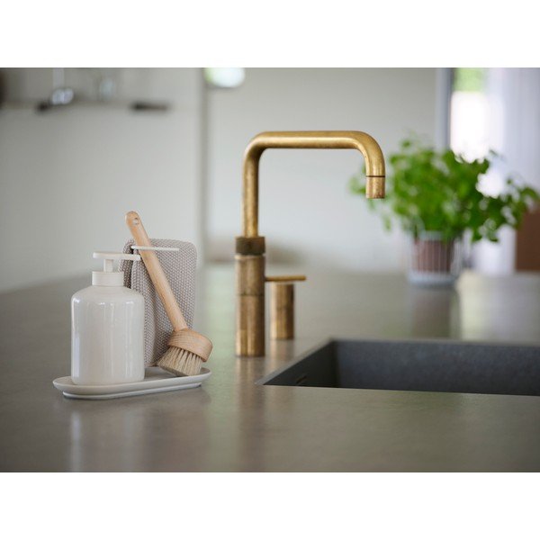 Suport pentru accesorii de spălat vase alb din plastic și gresie Inu – Zone-image-1