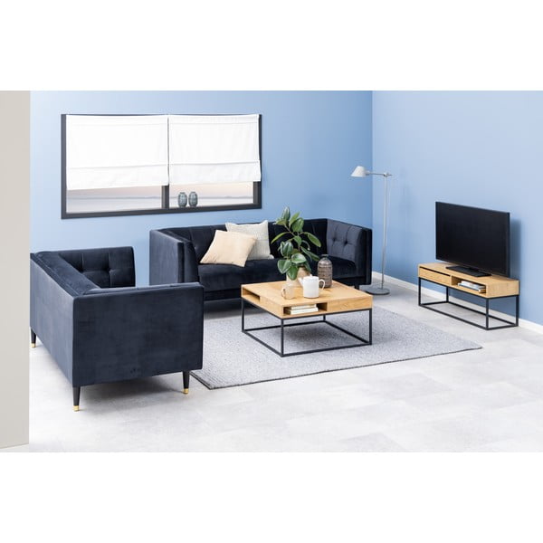 Măsuță de cafea în culoare naturală închisă cu blat cu aspect de lemn de stejar 80x80 cm Willford – Actona-image-4