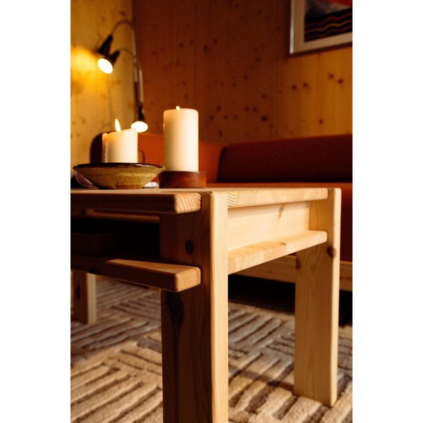 Măsuță de cafea în culoare naturală deschisă din lemn de pin 50x80 cm Tuck – Karup-image-2