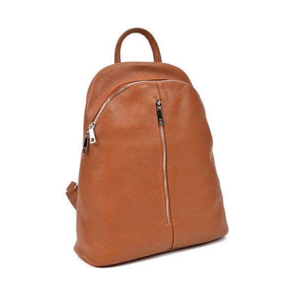 Rucsac din piele Carla Ferreri, 37 x 32 cm, maro-image-1