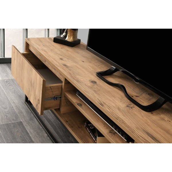 Comodă TV cu aspect de lemn de pin Kalune Design Belinda, lungime 180 cm, natural-image-4
