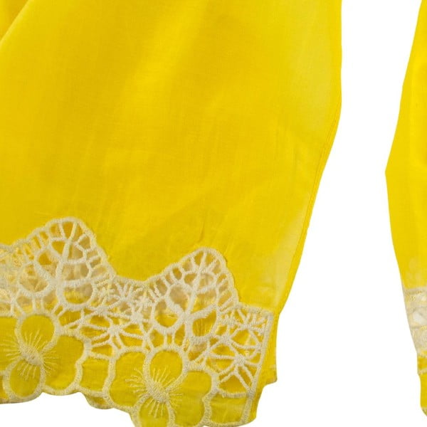 Eșarfă cu adaos de mătase Shirin Sehan - Florentine Lemon-image-2