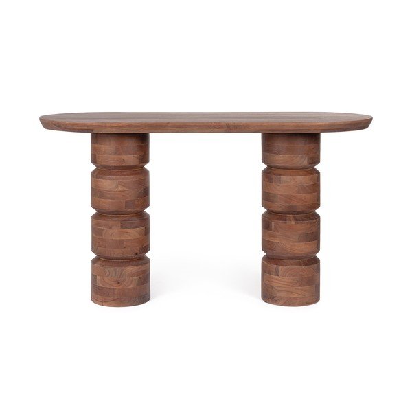 Masă consolă în culoare naturală închisă din lemn de mango 45x130 cm Cortez – Bizzotto-image-2