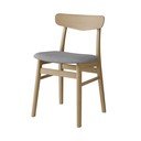 Scaun tapițat din lemn de stejar Findahl by Hammel Mosbol, natural-gri