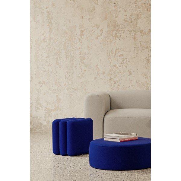 Puf albastru cu tapițerie din lână Radd – noo.ma-image-2