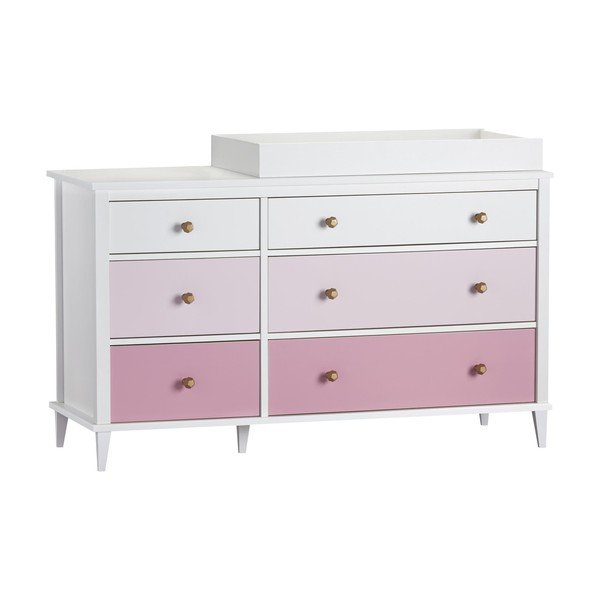 Comodă de copii roz cu masă de schimbat 136x90x49 cm Poppy – Støraa-image-4