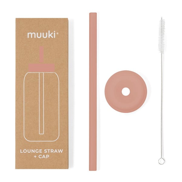 Pai de băut cu perie de curățare/cu capac inclus din silicon Canyon Clay – Muuki