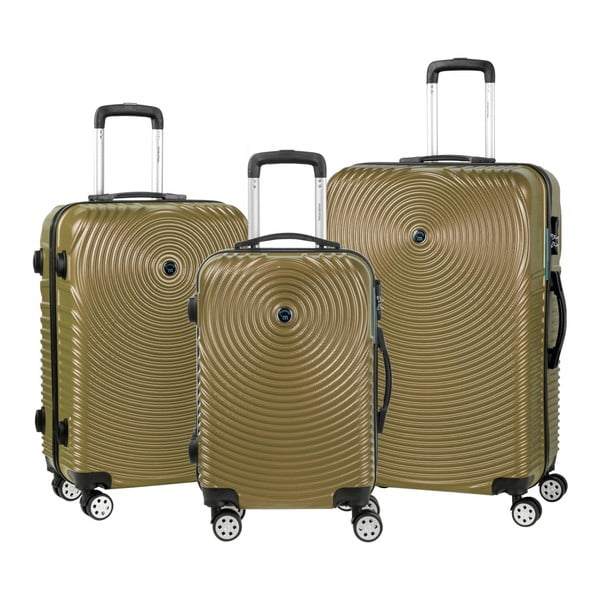 Set 3 valize cu roți Murano Traveller, maro