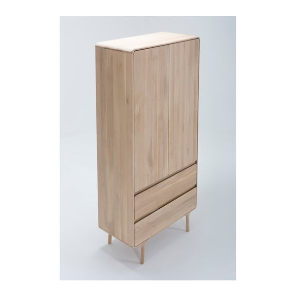 Șifonier din lemn masiv de stejar cu 2 sertare Gazzda Fawn-image-4