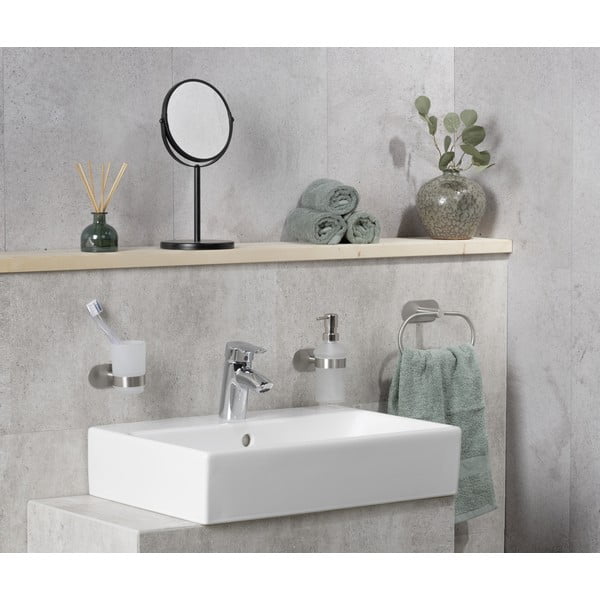 Dozator de săpun lichid argintiu mat autoadeziv din sticlă 200 ml Orea – Wenko-image-2