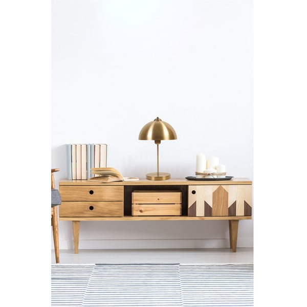 Veioză aurie cu abajur din metal (înălțime 40 cm) Lungo – Opviq lights-image-2