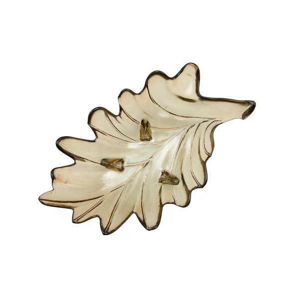 Bol din sticlă reciclată Mauro Ferretti Leaf, 33 x 20 cm, gri-image-4