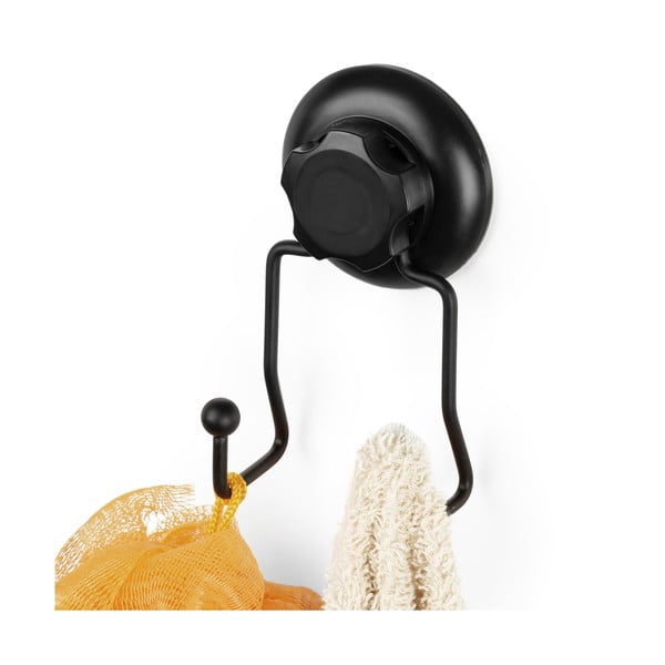 Cârlig dublu autoadeziv de perete Compactor Bestlock, negru-image-1