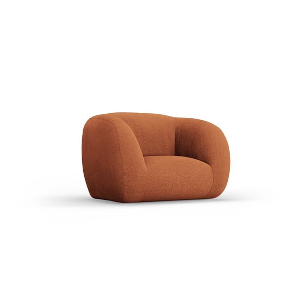 Fotoliu portocaliu cu tapițerie din stofă bouclé Essen – Cosmopolitan Design