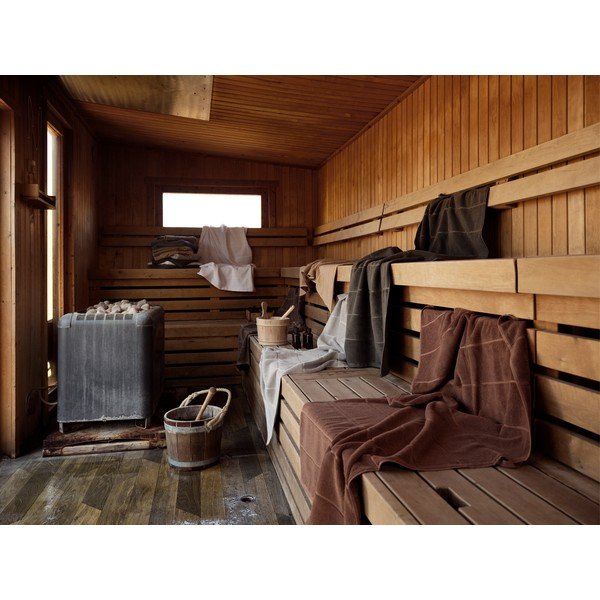 Prosop maro deschis din bumbac din frotir 50x100 cm Sauna – Zone-image-1