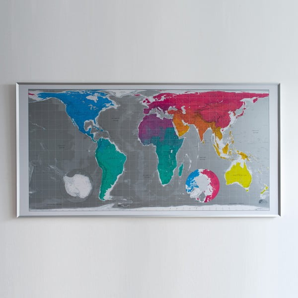 Harta lumii în husă transparentă Huge Future Map, 196 x 100 cm
