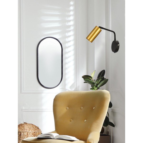 Aplică de perete negru/auriu din metal Tina – Candellux Lighting-image-1