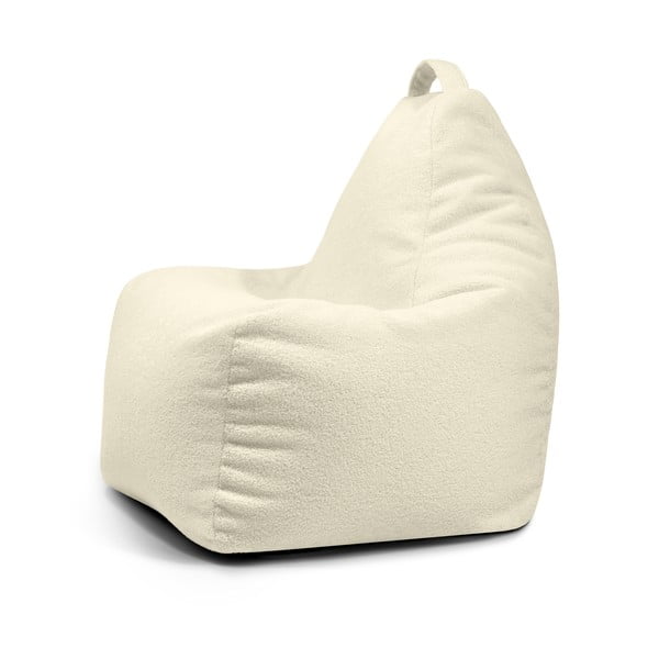 Fotoliu bean bag crem cu tapițerie din țesătură bouclé Play Amuse – SLOWDOWN