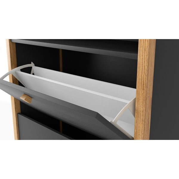 Dulap încălțăminte cu 2 compartimente Woodman Bode, gri închis-image-4