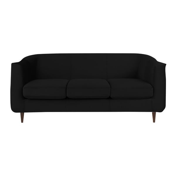 Canapea cu tapițerie din catifea Kooko Home GLAM, negru, 175 cm