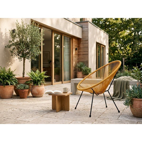 Fotoliu de grădină galben din metal/din plastic Avocado Comfort – Bonami Selection-image-1