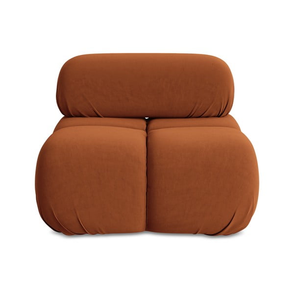 Modul pentru canapea modulară portocaliu cu tapițerie din catifea (de mijloc) Lokua – Makamii