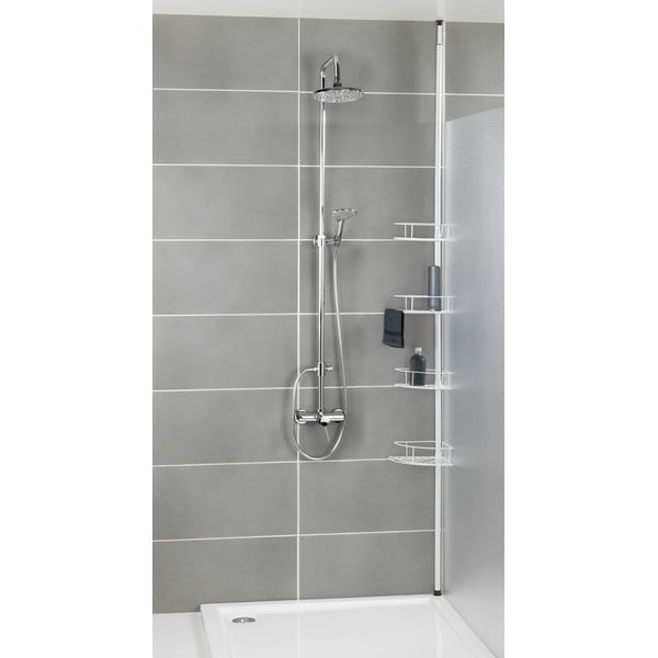 Raft pentru baie alb de colț telescopic din oțel inoxidabil Dolcedo – Wenko-image-1