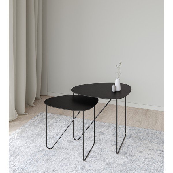 Măsuță de cafea neagră din metal 44x50 cm Curve L Bull – LIND DNA-image-2