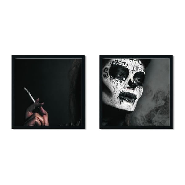 Set 2 tablouri cu ramă Insigne Santorio, 50 x 50 cm