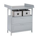 Comodă de copii gri cu masă de schimbat 87x100x75 cm Hamburg – Roba
