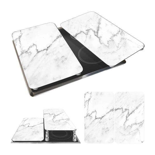 Set 2 protecții din sticlă pentru aragaz Wenko Marble, 52 x 30 cm-image-3