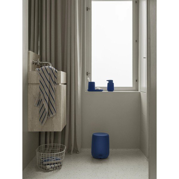 Dozator de săpun lichid albastru din ceramică 250 ml Sono – Blomus-image-1