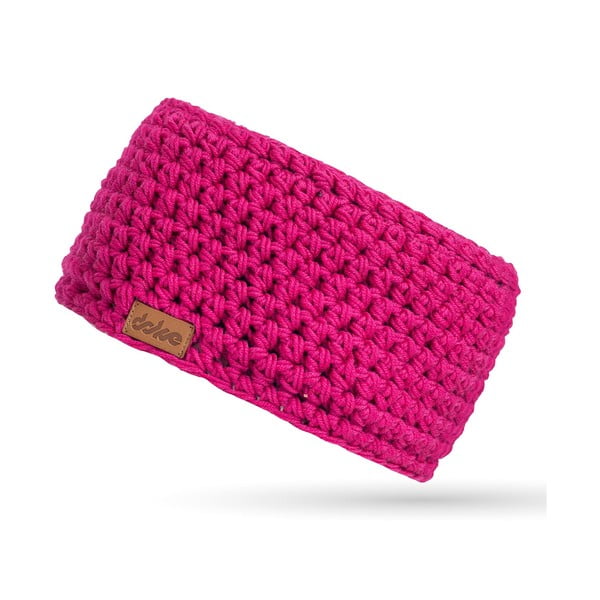 Bentiță tricotată manual din lână merino DOKE, roz