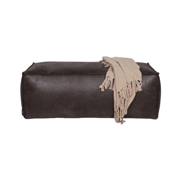 Taburet negru cu tapițerie din imitație de piele Rodeo – WOOOD-image-1