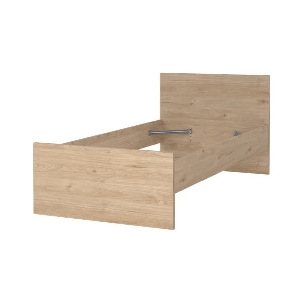 Pat în culoare naturală cu aspect de lemn de stejar 90x190 cm Naia – Tvilum-image-3