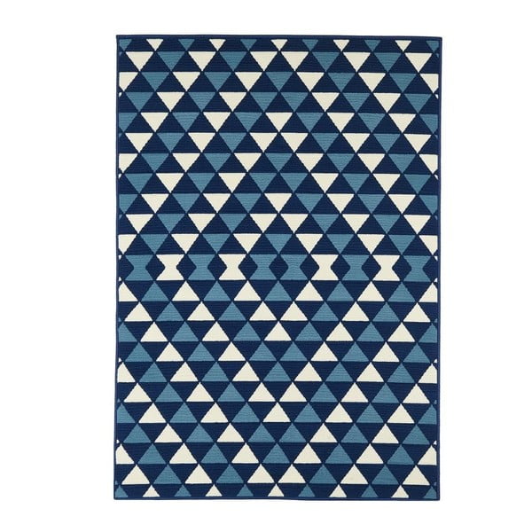 Covor foarte rezistent Webtappeti Triangles, 160 x 230 cm, albastru