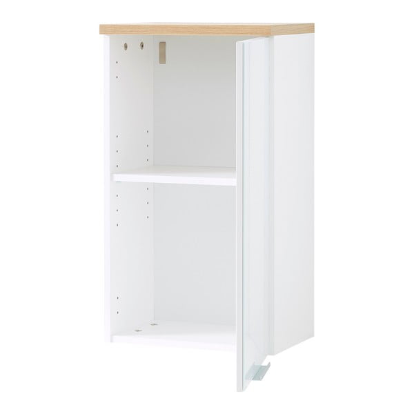 Dulap de baie alb suspendat cu aspect de lemn de stejar 39x69 cm Pescara – Germania-image-2