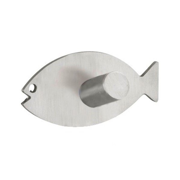Cârlig autoadeziv pentru perete Wenko Fish, argintiu-image-1