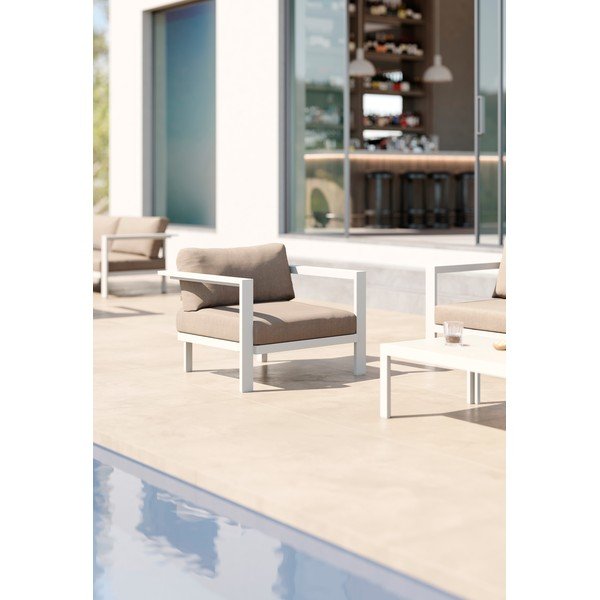 Fotoliu de grădină crem Cubic – Diphano-image-1