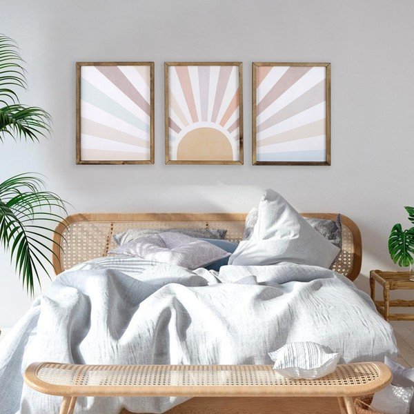 Set 3 tablouri Kate Louise Sunrise, 36 x 48 cm-image-1