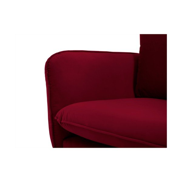 Canapea cu tapițerie din catifea Cosmopolitan Design Florence, roșu, 160 cm-image-4