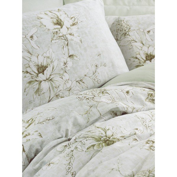Lenjerie de pat bej din bumbac satinat pentru pat dublu/extinsă 260x220 cm Lucida – Mijolnir-image-2