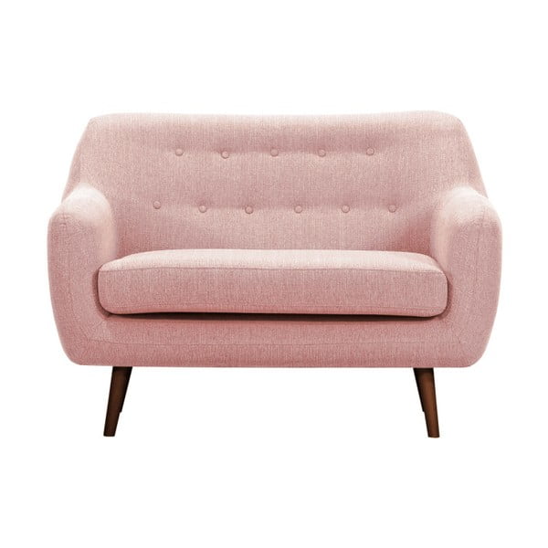 Canapea cu picioare închise la culoare Vivonita Lila, roz deschis, 126 cm