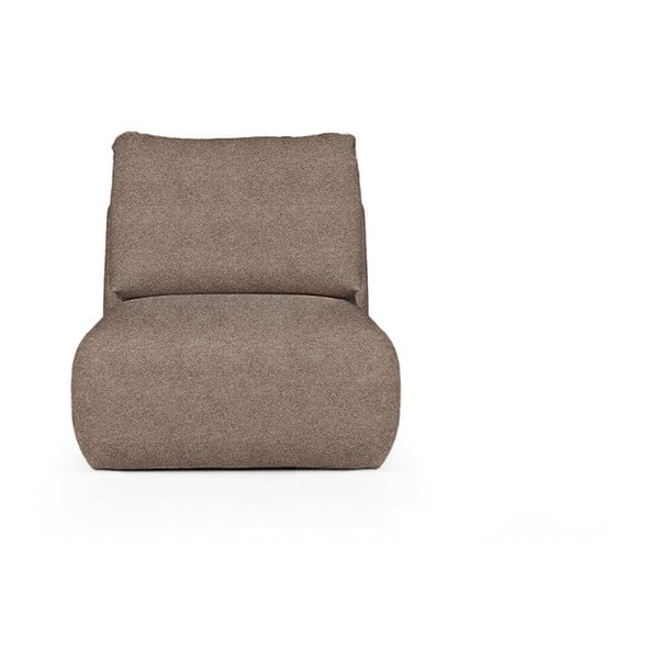 Fotoliu maro cu tapițerie din țesătură bouclé Mirel – Rodier