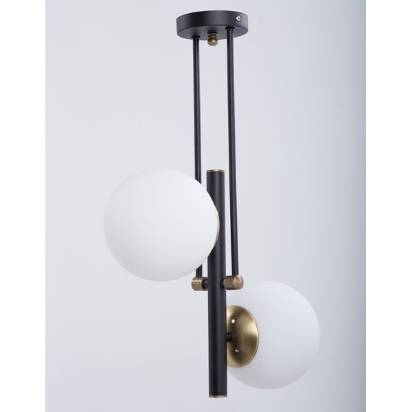 Plafonieră neagră-albă cu abajur din sticlă ø 15 cm Libra – Squid Lighting-image-2
