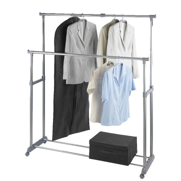 Suport de haine mobil telescopic din metal gri Twin - Wenko-image-3