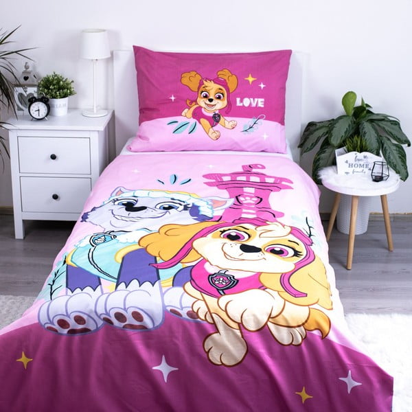Lenjerie de pat pentru copii din microfibră pentru pat de o persoană 140x200 cm Paw Patrol  – Jerry Fabrics-image-1