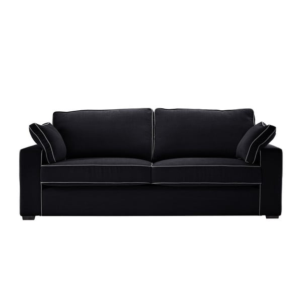 Canapea cu 3 locuri Jalouse Maison Serena, negru