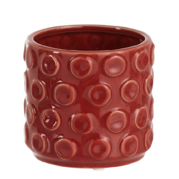 Ghiveci din ceramică J-Line Spheres, înălțime 11 cm, roșu